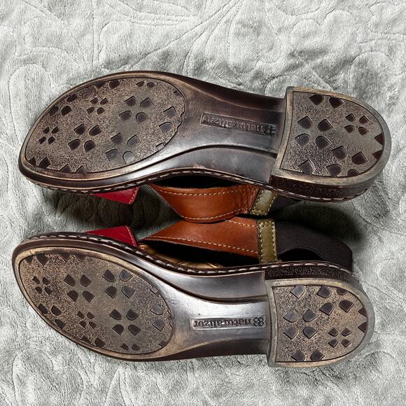 Naturalizer Sandals Womens 6 Red Brown Slingback Leather Western Summer Y2K - Picture 7 of 8